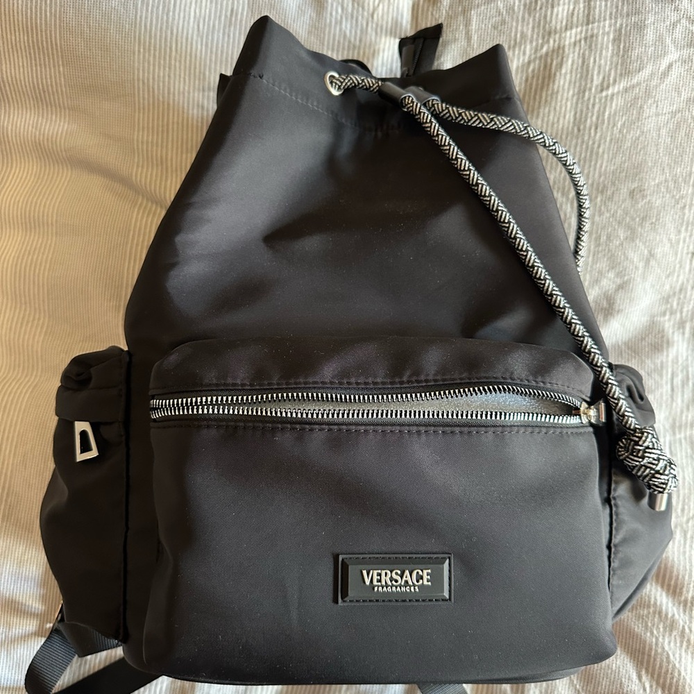 Versace Black Nylon Backpack